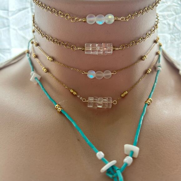 Mermaid candy adjustable choker necklace gold plated non-tarnish beach jewelry - Picture 1 of 4